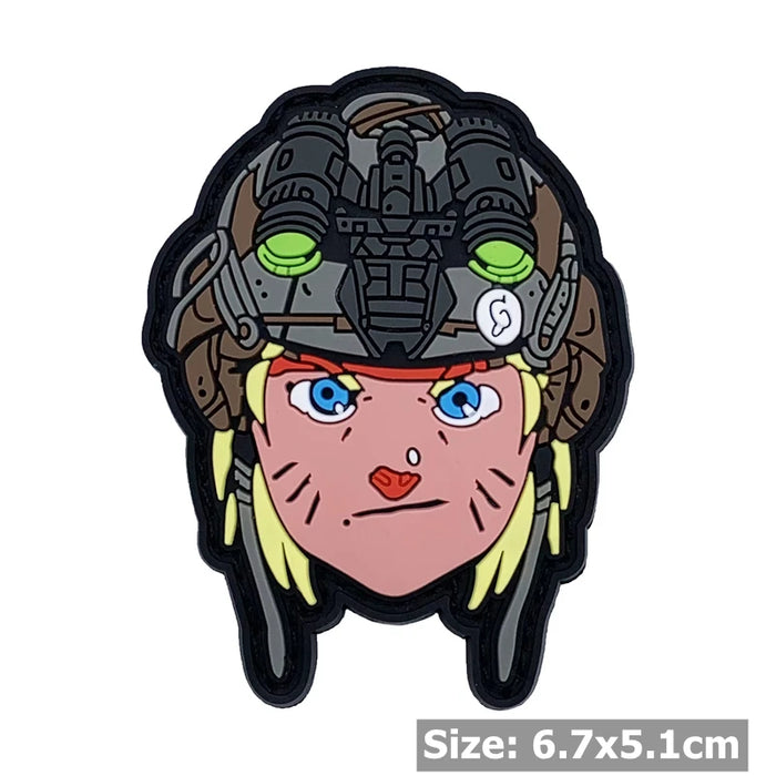 Tactical Girl Head 'Headgear' PVC Rubber Velcro Patch