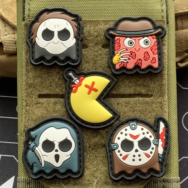 Pac-Man x Classic Horror Killers 'Set of 5' PVC Rubber Velcro Patch