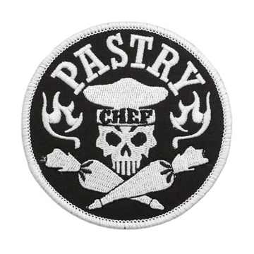 Skull 'Pastry Chef | Round' Embroidered Velcro Patch