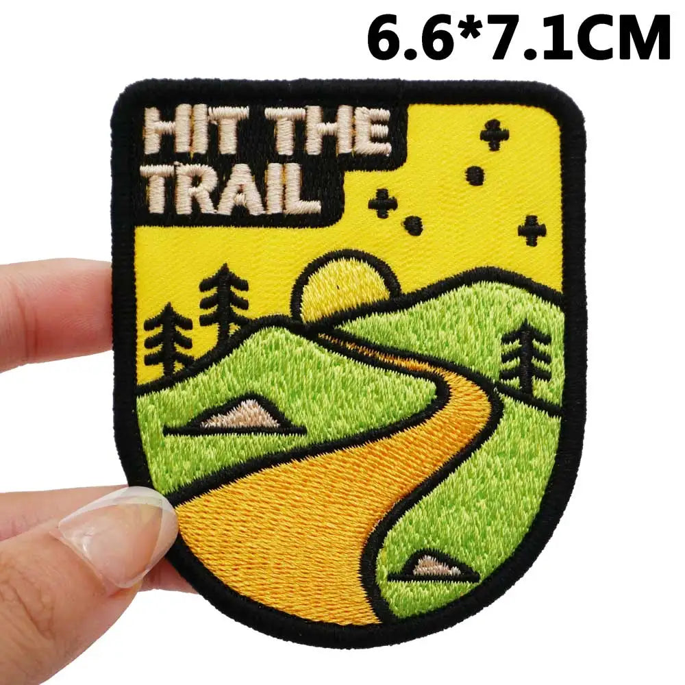 Outdoor Adventure 'Hit the Trail' Embroidered Patch