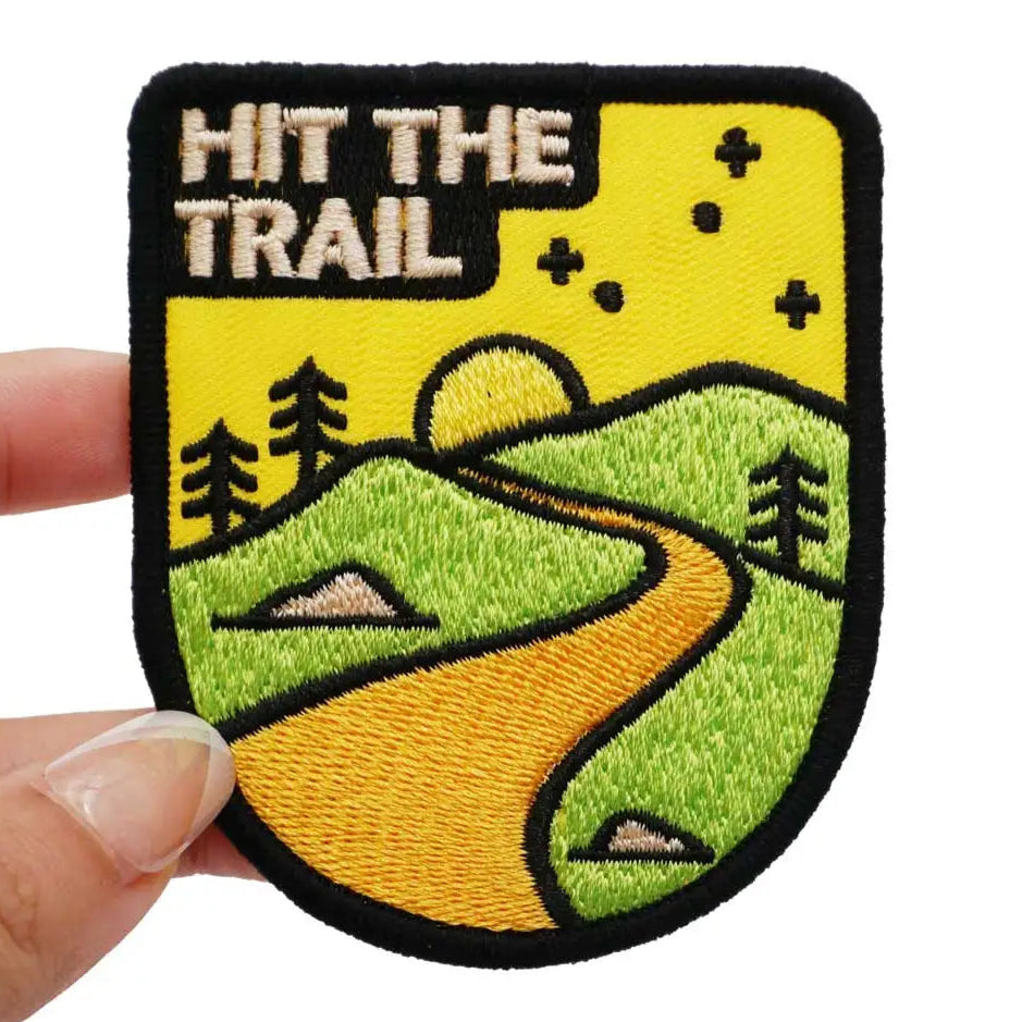Outdoor Adventure 'Hit the Trail' Embroidered Velcro Patch