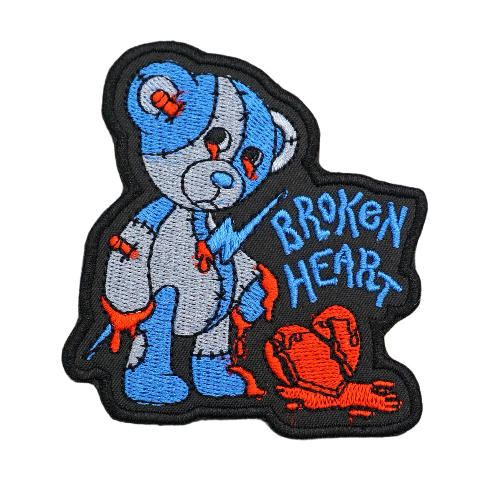 Bloody Bear 'Broken Heart' Embroidered Velcro Patch