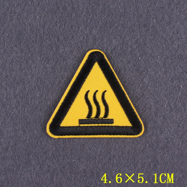 Warning Sign 'Hot Surface' Embroidered Patch