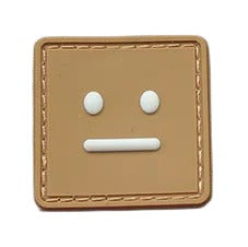 Cute Smiley 'Square Face' PVC Rubber Velcro Patch