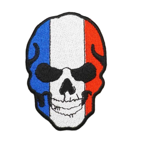 France Skull Flag '1.0' Embroidered Velcro Patch