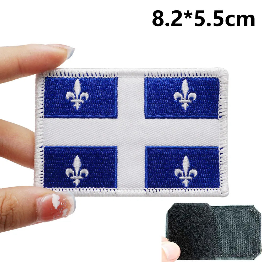 Quebec Flag 'Fleurdelisé' Embroidered Velcro Patch