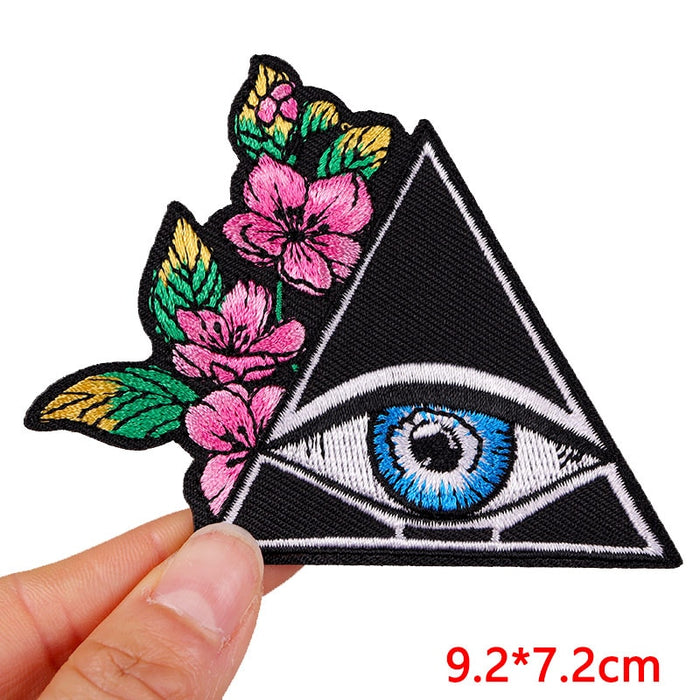 Illuminati Triangle Eye 'Flowers' Embroidered Patch