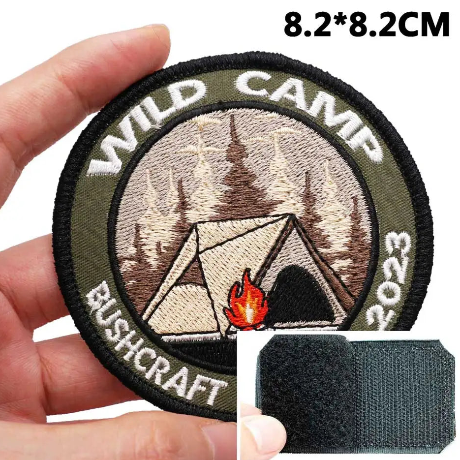 Outdoor Adventure 'Wild Camp' Embroidered Velcro Patch
