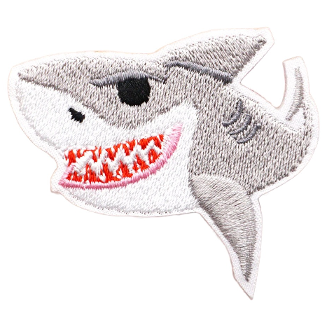 Shark 'Gray' Embroidered Patch