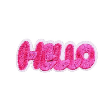 Cute 'Hello Font' Embroidered Patch
