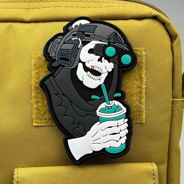 Military Tactical 'Grim Reaper | Drinks' PVC Rubber Velcro Patch