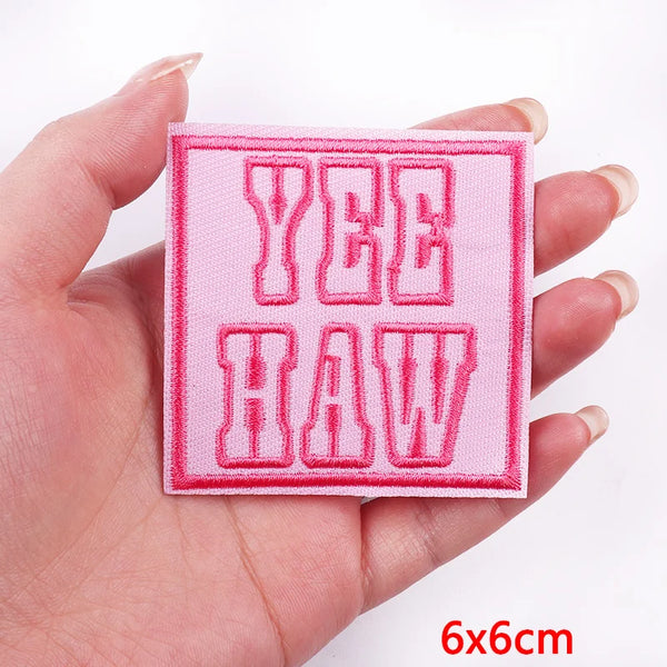 Cute 'Yeehaw Font | Square' Embroidered Patch