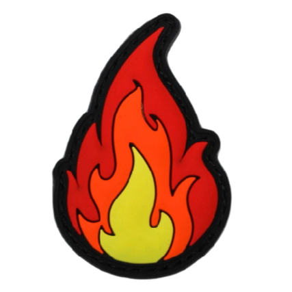 Flame Shape PVC Rubber Velcro Patch