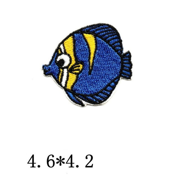 Cute Sea Animal 'Blue Tang' Embroidered Patch