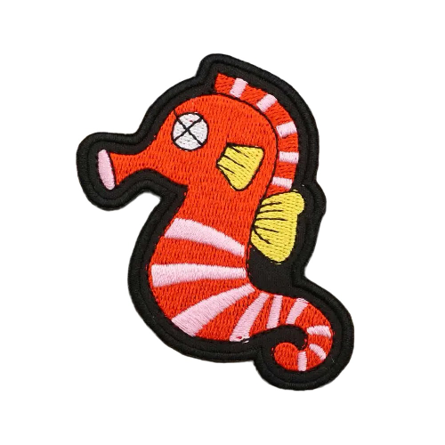 Cute 'Seahorse' Embroidered Velcro Patch