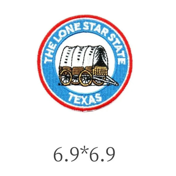 The Lone Star State Texas 'Wagon | Round' Embroidered Patch