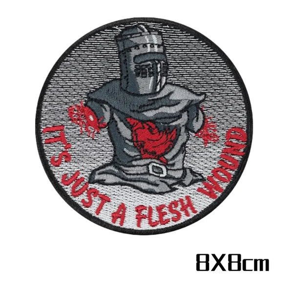 Black Knight 'It's Just A Flesh Wound' Embroidered Velcro Patch