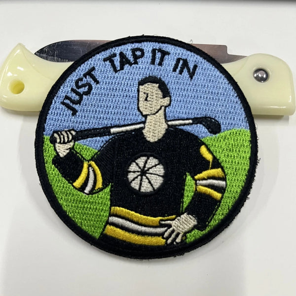 Happy Gilmore 'Just Tap It In | Round' Embroidered Velcro Patch