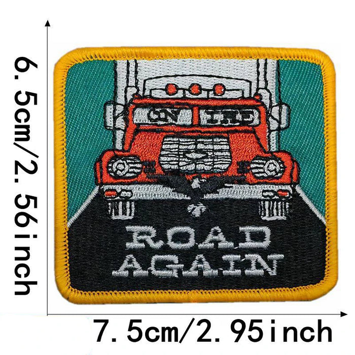 Vehicles 'Truck | On The Road Again' Embroidered Patch