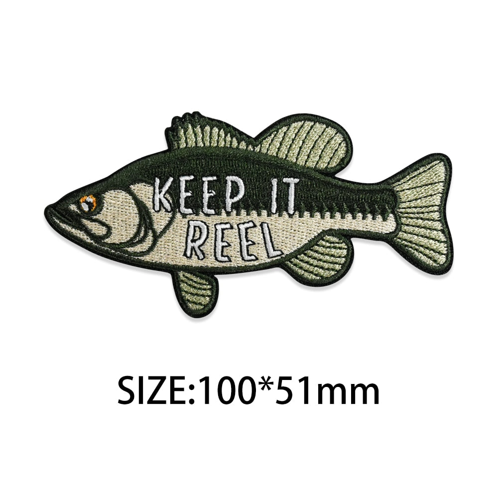 Largemouth Bass Fish 'Keep It Reel | Set of 20' Embroidered Patch