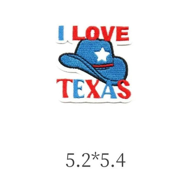 Cowboy Hat 'I Love Texas' Embroidered Patch