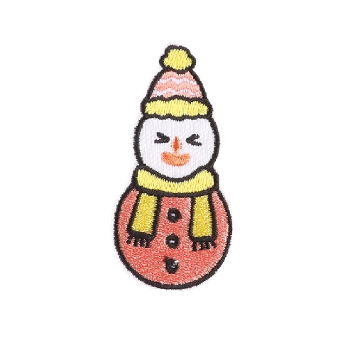 Christmas 'Snowman | Yellow Scarf' Embroidered Patch