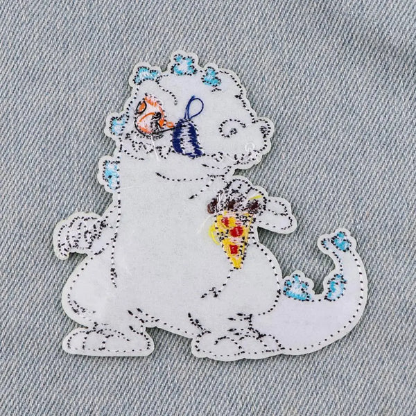 Rugrats 'Reptar | Holding Pizza' Embroidered Patch