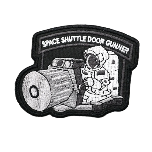 Military Tactical 'Space Shuttle Door Gunner' Embroidered Velcro Patch