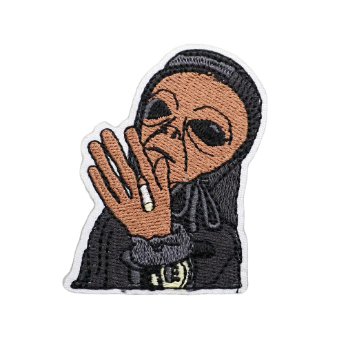 Alien 'Smoking' Embroidered Velcro Patch