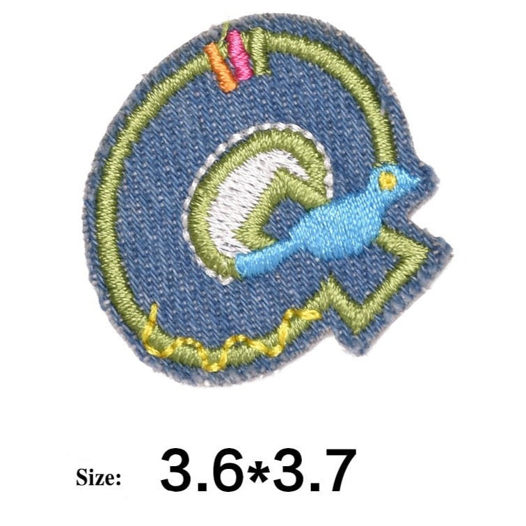 Letter Q 'Denim Letter' Embroidered Patch