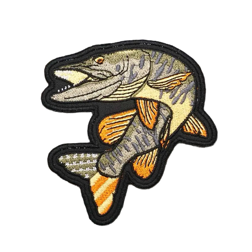 Northern Pike 'Swim Right' Embroidered Velcro Patch