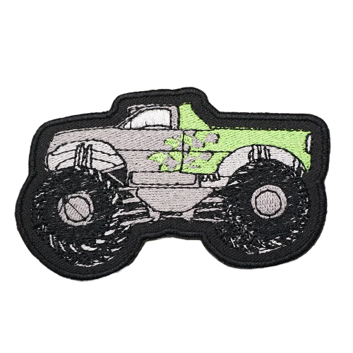 Monster Truck 'Gray & Green | 1.0' Embroidered Velcro Patch