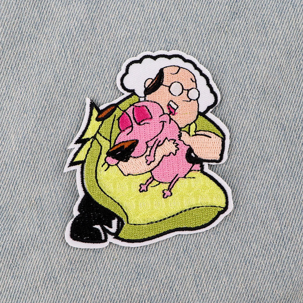 Courage the Cowardly Dog 'Muriel Hugging Courage' Embroidered Patch