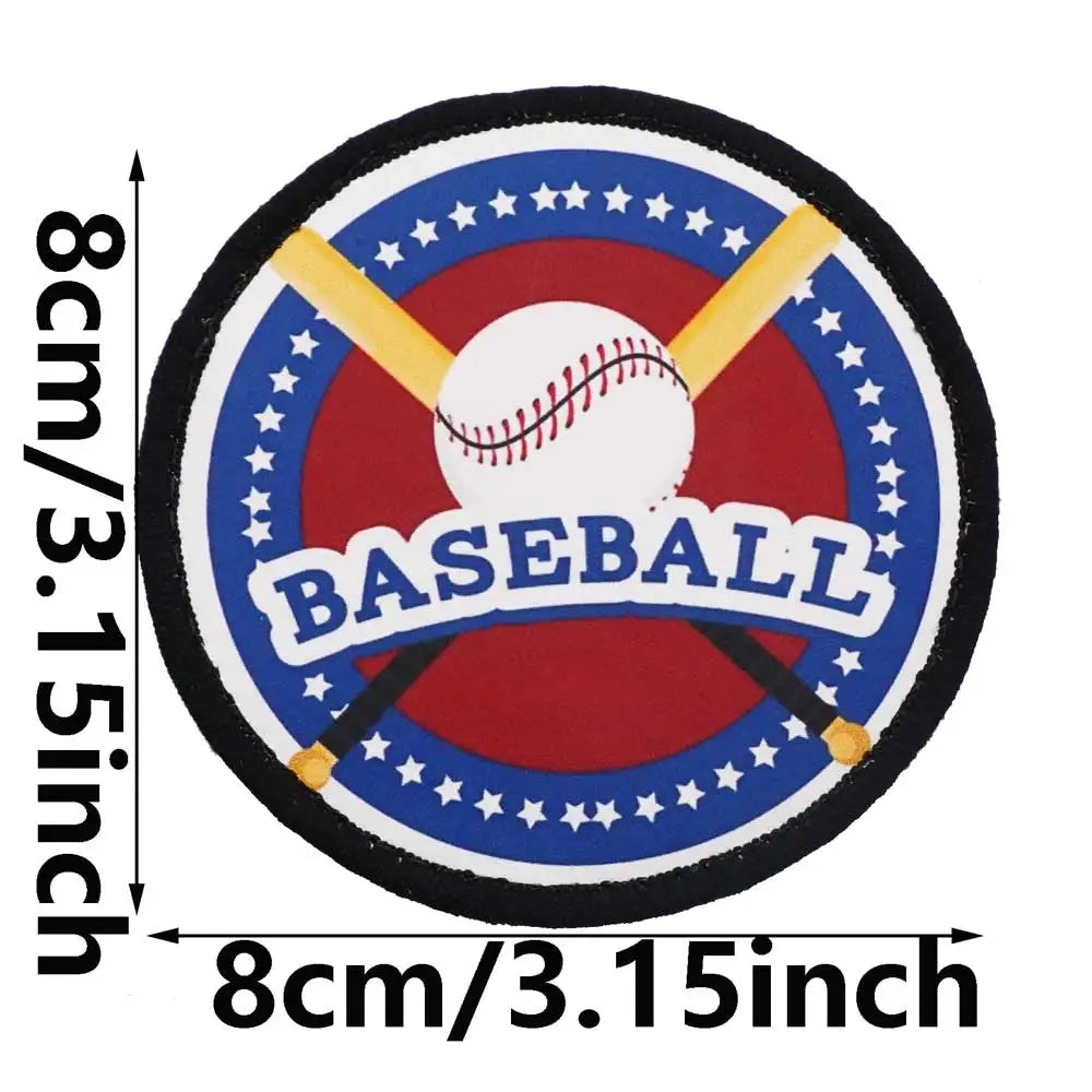 Baseball 'Round' Embroidered Velcro Patch