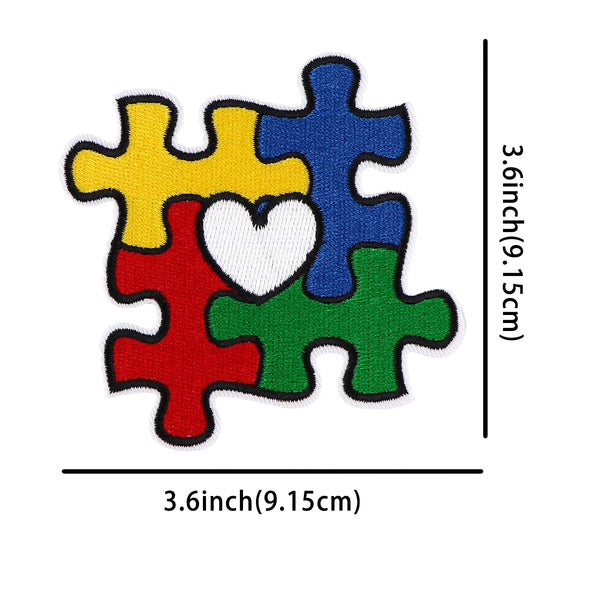 Autism Awareness Puzzle 'Heart' Embroidered Patch