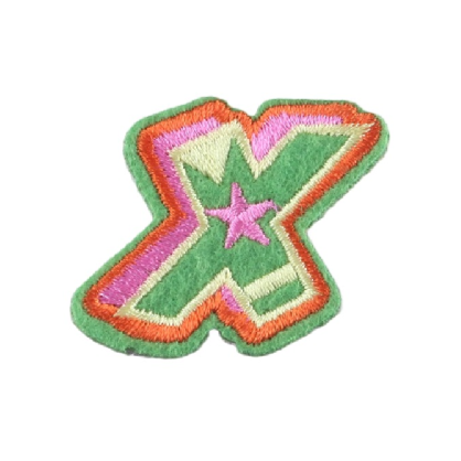 Cute Letter X 'Colorful' Embroidered Patch