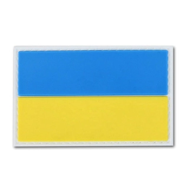 Ukraine Flag PVC Rubber Velcro Patch