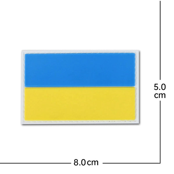 Ukraine Flag PVC Rubber Velcro Patch