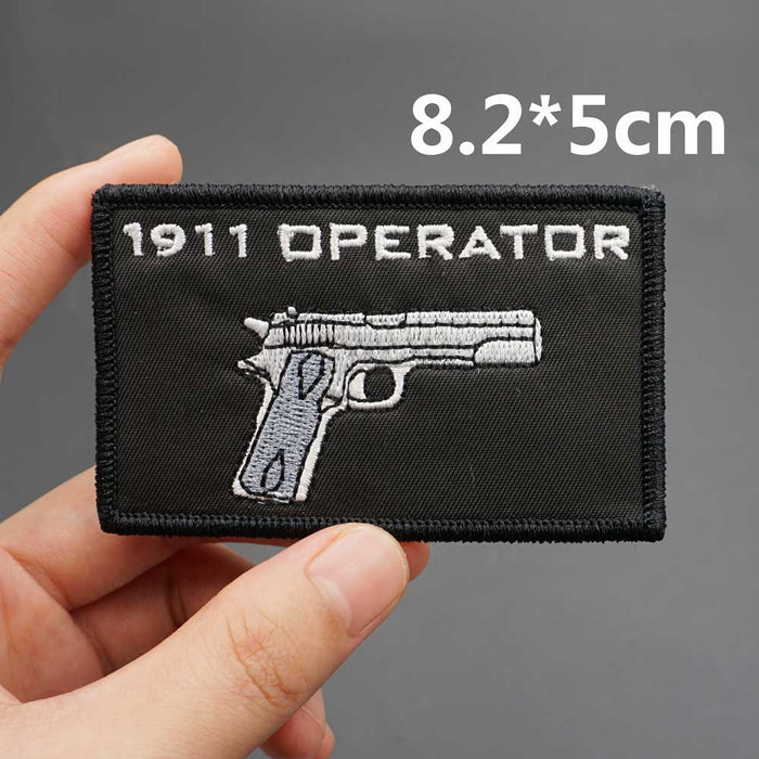 Military Tactical '1911 Operator Pistol' Embroidered Patch — Little ...
