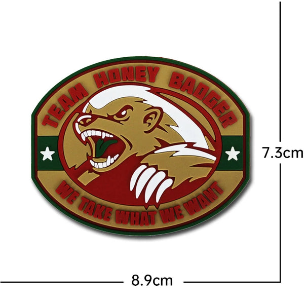 Military Tactical 'Team Honey Badger | We Take What We Want' PVC Rubber Velcro Patch