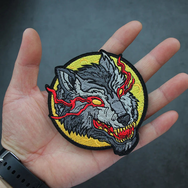 Fierce Wolf Embroidered Velcro Patch