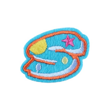 Cute Letter S 'Colorful' Embroidered Patch