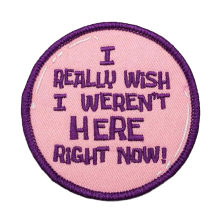 SpongeBob 'I Really Wish I Weren't Here Right Now! | Round' Embroidered Velcro Patch