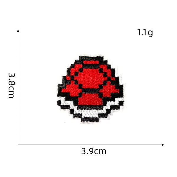 Mushroom Kingdom Pixel 'Red Shell' Embroidered Patch