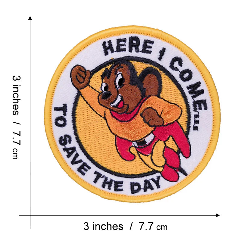 Mighty Mouse 'Here I Come To Save The Day' Embroidered Patch