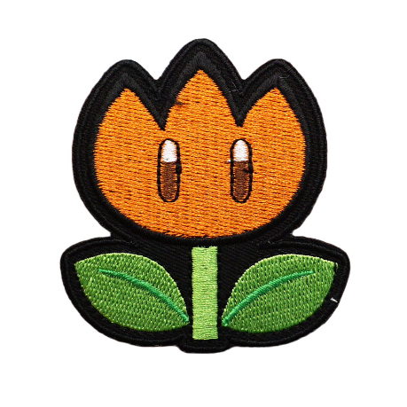 Mushroom Kingdom Bros. 'Fire Flower | Orange Tulip-Like' Embroidered Velcro Patch