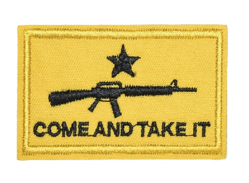 Rifle Gun 'Come and Take It' Embroidered Velcro Patch