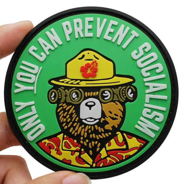 Bear ‘Only You Can Prevent Socialism’ PVC Rubber Velcro Patch