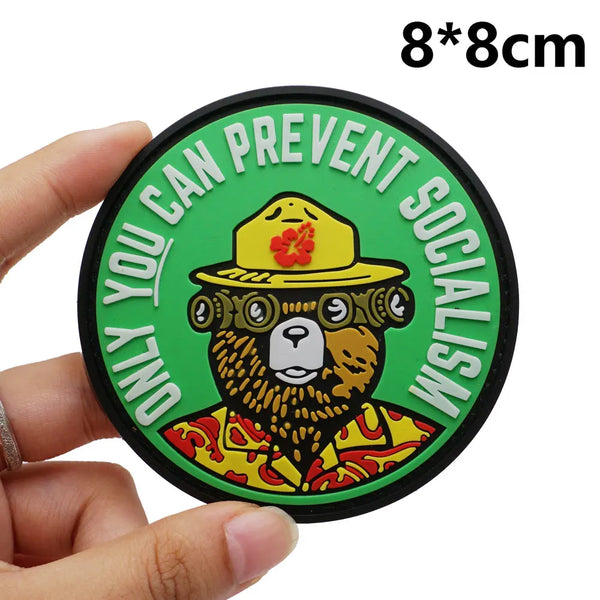 Bear ‘Only You Can Prevent Socialism’ PVC Rubber Patch