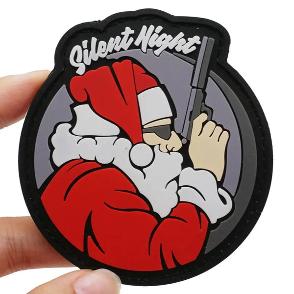 Santa Claus 'Silent Night | Tactical Gun' PVC Rubber Patch